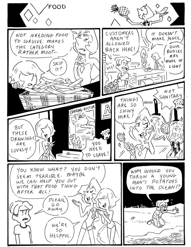 hilaryflorido:  Here you go: SU x QE crossover magic This is a parody comic I made