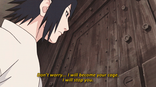 uchihasasukes:  “Orochimaru is dead. And this hideout has been destroyed. If you stay here, you’ll die as well.” – “That’s fine with me… I don’t want to kill anyone ever again.” 