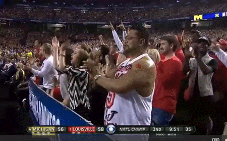 Epic Dad GIF: Peyton Siva&rsquo;s dad, who is Samoan, celebrates as Louisville turns on in the s