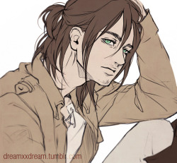 dreamxxdream:can you believe that last weekend I mentioned on twitter how helpful it would be to have a canon ref of grown up eren for my comic and now my life will never be the same again