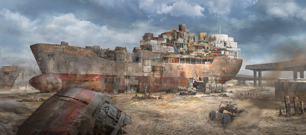 postapocalypticflimflam:  “Rax Outpost”, by Aaron Wilkerson aka mutiny-in-the-air.