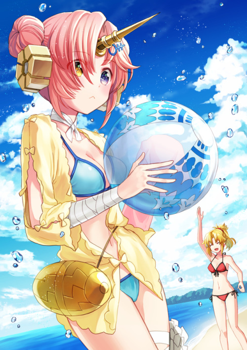 nijigenlewd:水着フランちゃん by artist ココ夏 (@coconat_s, pawoo)