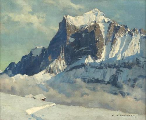 CHARLES HENRI CONTENCINThe Wetterhorn In WinterOil on Canvas23.5″ x 28.75″