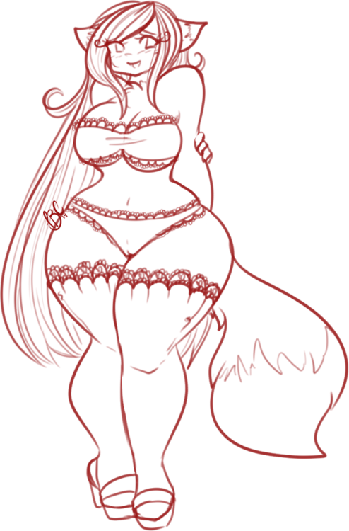 tehbuttercookie:  Warm up doodle for today,my fox character Kitsuu,she’s very shy.Trying to bring back some of my older OCs that never get drawn <3 Daily doodle/warmups are gonna be good for that! *-*;;