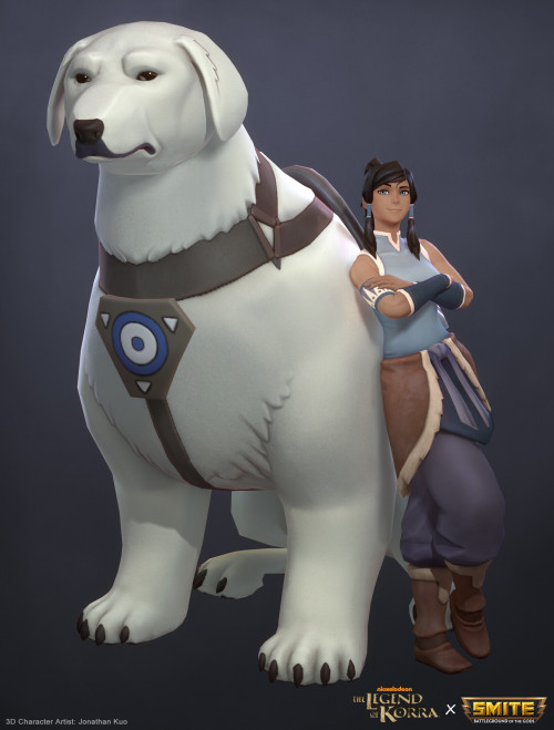 Official high-resolution renders of Korra and Naga in SMITE, from 3D character artist Jonathan Kuo.