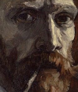 paintdeath:  Detail from van Gogh: Self-portrait with pipe (1886) / Old Man In Sorrow (1890)