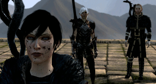 skyabove-voicewithin:  dalish-ious:  #The look Anders and Fenris have   #They just glance at each other like  #Is she for fucking real rn #Hawke is basically a walking cheese sandwich  This is fuckin CSI: Miami 