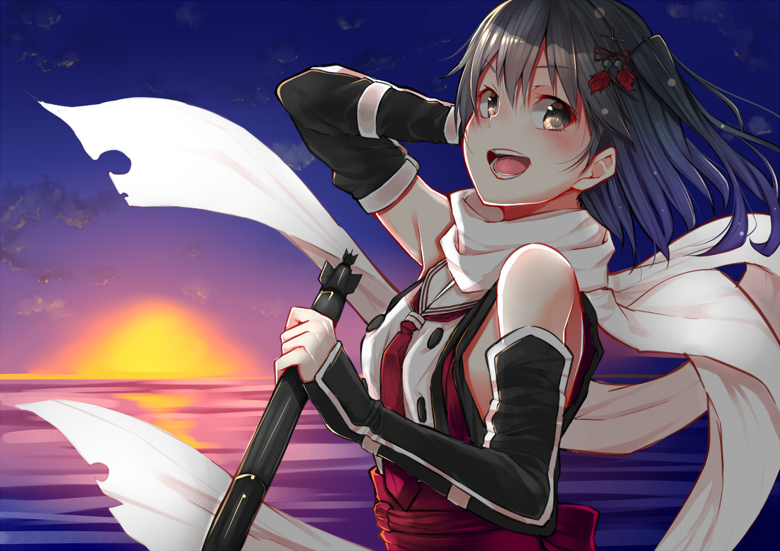 艦隊これくしょん、川内（艦これ）、nekomanma (chipstar182)、一人、女性、擬人化