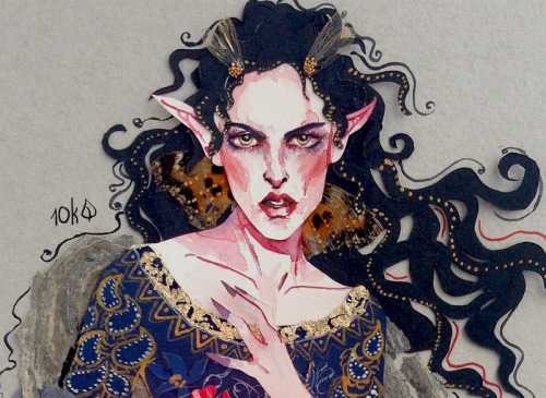 ten-thousand-leaves:Dark!Luthien being a chtonic half-Maia princess and weaving some dark bloody mag