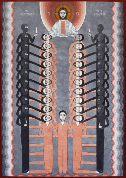 The Holy Martyrs of Libya, 2015100×70 cm, aquarell on paperNikola Sarić