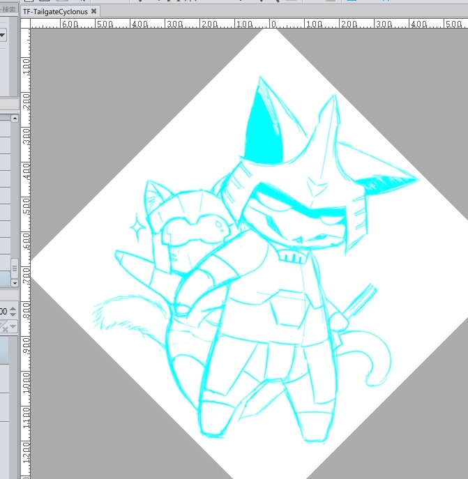 eikuuhyoart:  Working on the next addition to the kittyformers family: Cyclonus and