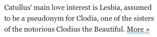 clodiuspulcher:THIS ARTICLE ON ELEGY REALLY CALLED CLODIUS PULCHER THE NOTORIOUS CLODIUS THE BEAUTIF