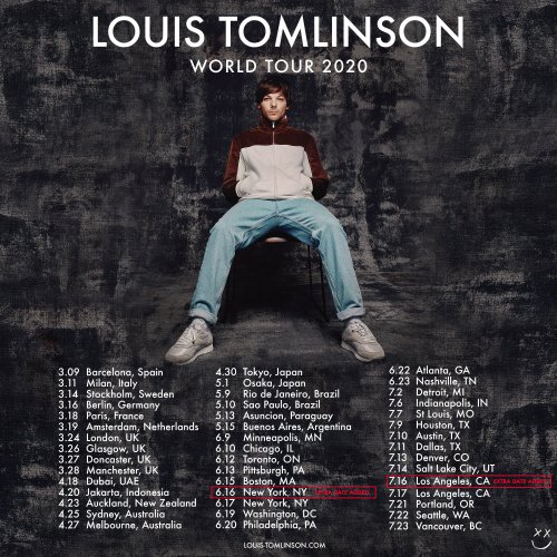 @Louis_Tomlinson: Can’t believe that we&rsquo;re already adding another show in New York and LA! Mas