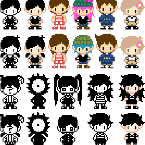 OMOCAT · very first pixel drafts of the omori cast. a lot