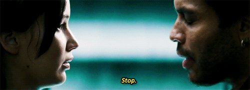 mockingdream-deactivated2014083:Suddenly the door behind him bursts open and three Peacekeepers spri