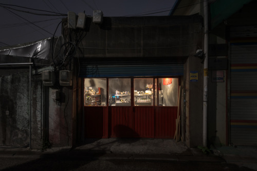 archatlas:  Mullae District Nights   Walking through the nights in Mullae district in Seoul, South Korea, Berlin-based photographer Christopher Domakis captured these haunting images of this well known as an urban art district. In between the many metal