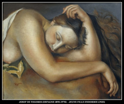 adhemarpo:  Josep de Togores (Espagnol, 1893-1970) - Jeune fille endormie (1923)