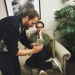 DAY FORTY-NINE. @braggart setting up @jrothenbergtv&rsquo;s first #Periscope Q&amp;A! Anyone see it? #the100
