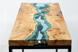 Doublemeatwithguac:  Itscolossal:  Table Topography: Wood Furniture Embedded With