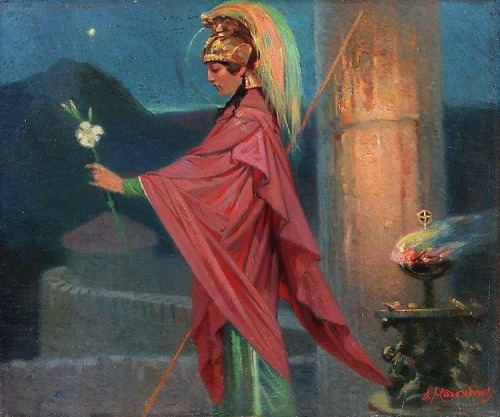 oldpaintings:Athena by Dimitrios Biskinis (Greek, c.1891–1947)