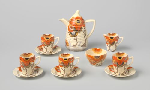 Clarice Cliff 'Bizarre' Coffee Set, England, Ca. 193040