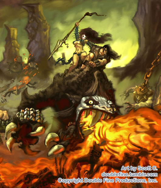 Double Fine Action Microblog — Zaulia concept art from Brütal 