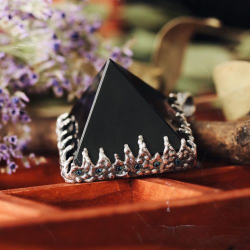 ✨ Meet the Shop Dixi unique Freyr Smoky Quartz Crystal Pyramid Necklace, featuring a mystical polish