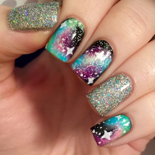 Galaxy nails! I’m without a computer until my new one gets here on the 19th, so iPhone photos/