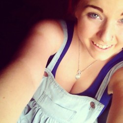ttthea:  Cute new overall dress. Eyebrow pencil has been my only makeup today.  AND THAT SMILE &lt;3