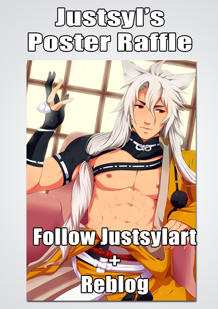 Hi there! As the tittle sais I’m doing a raffle!! This Kogitsunemaru A3 poster!!