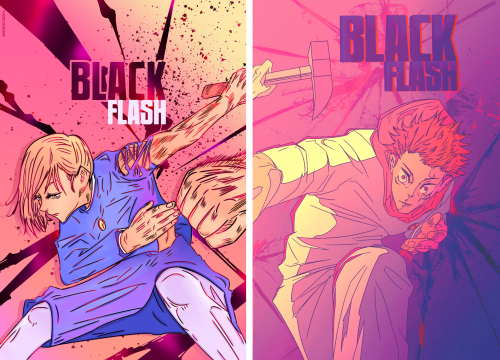 BLACK FLASH!​Combined art styles with the amazing one-cherry! View her full Yuuji coloring on her bl