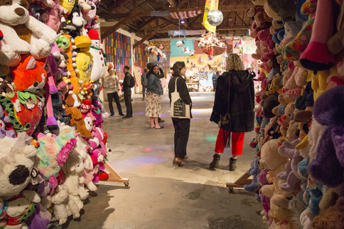 Images from the opening reception of Charlemagne Palestine’s exhibition: CCORNUUOORPHANOS