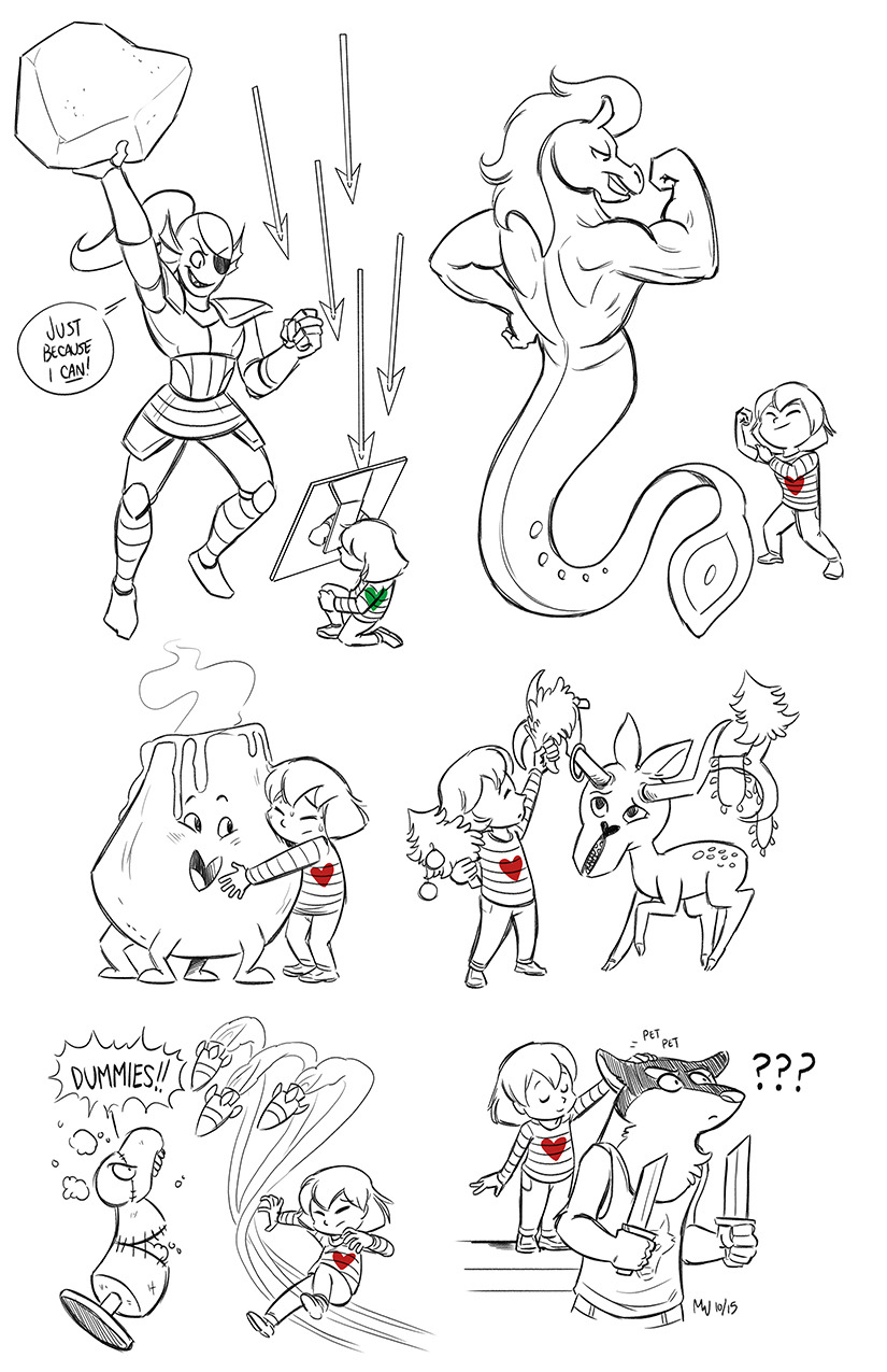 lynxgriffin:  Some Undertale random encounters and boss battles, because this game