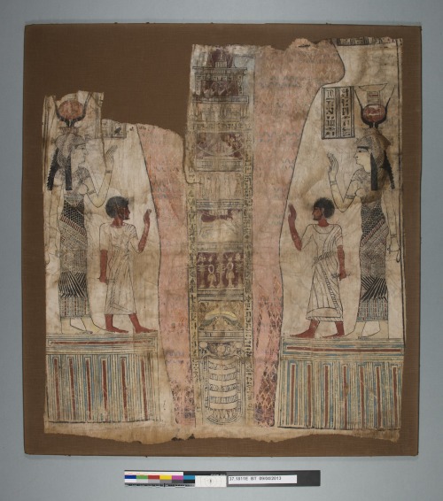 Conservation is embarking on an exciting treatment of an Egyptian painted mummy shroud. This brightl