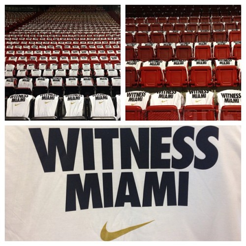everybodylovesaimee:  instanba:  Fans in attendance tonight will get their very own #WhiteHot @NIKE Witness Miami t-shirt! :: http://bit.ly/ZdTuaG  I WANT I’M SO SAD THAT  I’M NOT GOING  