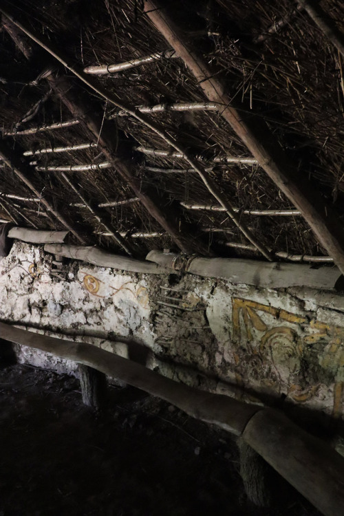 Roundhouse Interiors, Castell Henllys Iron Age Settlement, Pembrokeshire, South Wales, 5.5.18.