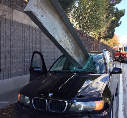 A San Jose driver narrowly escaped a potentially fatal injury on Interstate 280 Friday afternoon, im