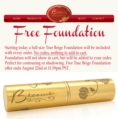 Free foundation from @besamecosmetics! Get a full-size True Beige Foundation with every order, no code necessary. The foundation will not show in cart but will be added to your order. Promo ends 8/22 at 11:59PM PST.
Free domestic shipping at $30.