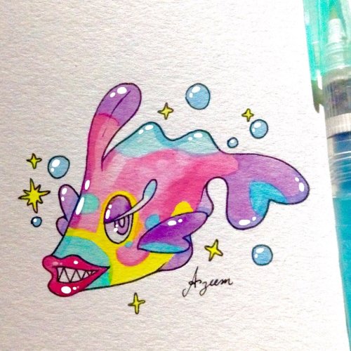 prince-goldfish:FINISHED PAINTING A PRETTY BRUXISH!! MY FAVE!! (Ink and watercolor)  YAAAASS werk it