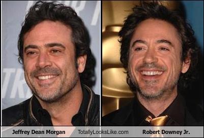 freetobescary:  thegovernmentstolemytoad:  i’m half convinced that robert downey jr. and jeffrey dean morgan are related. i mean   And don’t forget Javier Bardem:   I mean what the actual fuck 