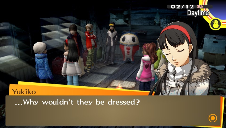 jfx:  MY FAV PART IN PERSONA 4 GOLDEN IS WHEN YOU PICK TO HANG OUT WITH THE GUYS