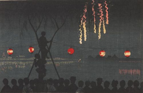 Fireworks at Ike-no-Hata, Kobayashi Kiyochika, 1881