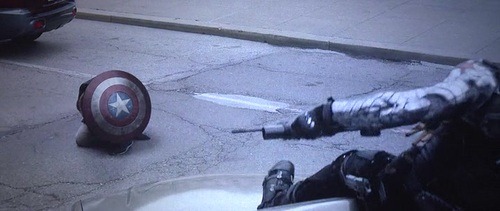 scienceandfandoms:  sebastianastan:  superrsoldiers:  my favorite thing is when steve hides full body behind the shield     He’s a little patriotic hedgehog. 