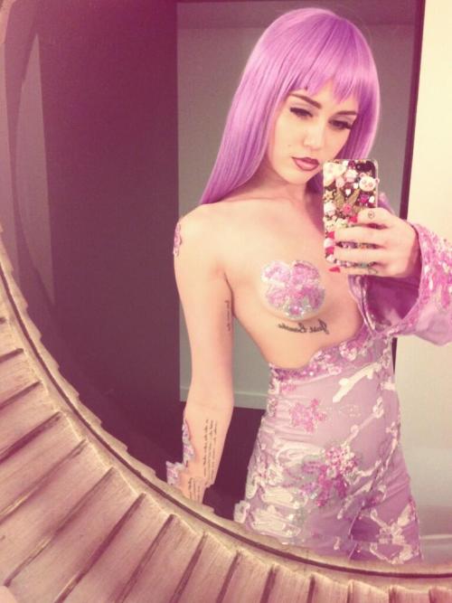 Miley Cyrus topless for Halloween as Nicki Minaj [NSFW]http://www.famousnakedcelebrities.com/naked-