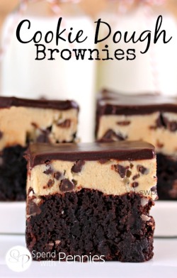 therecipepantry:  Cookie Dough Brownies 
