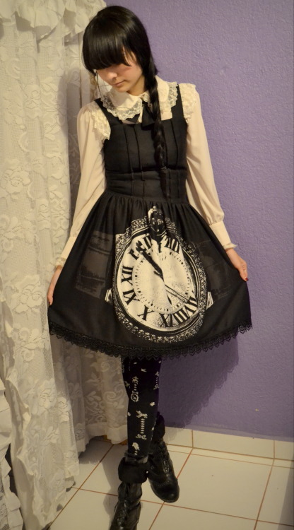 vengeanceofaporcelaindoll:  I was sick for two weeks, and I get really depressed if I don’t wear lolita often so I wore this to celebrate my sister’s birthday. (I still can’t go out so all the photos were taken inside r.r)