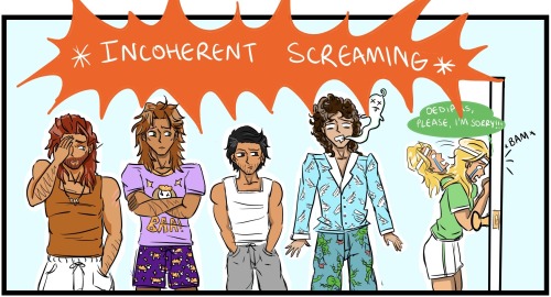 Greek Mythology AU Where Some Of The Greek Heroes Get Together And Have A Sleep Over And It Ends With