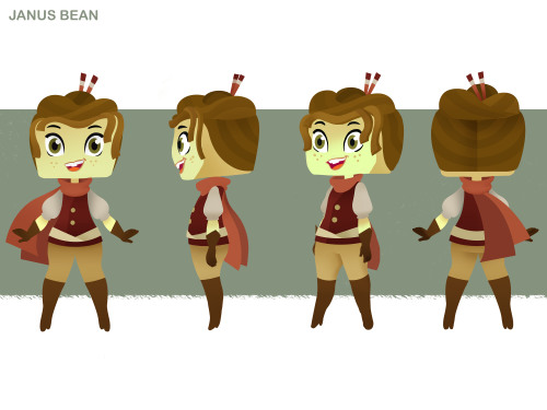 Here is my creative process for Janus Bean!  A tofu headed noodle haired book worm turned world