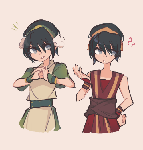 infernallegaycy:charamells:Toph[id: a series of illustrations of toph. in the first, she’s cra