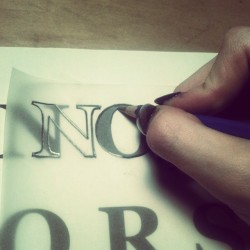 Only squares freehand typography instead of transferring it with tracing paper. #worksmart